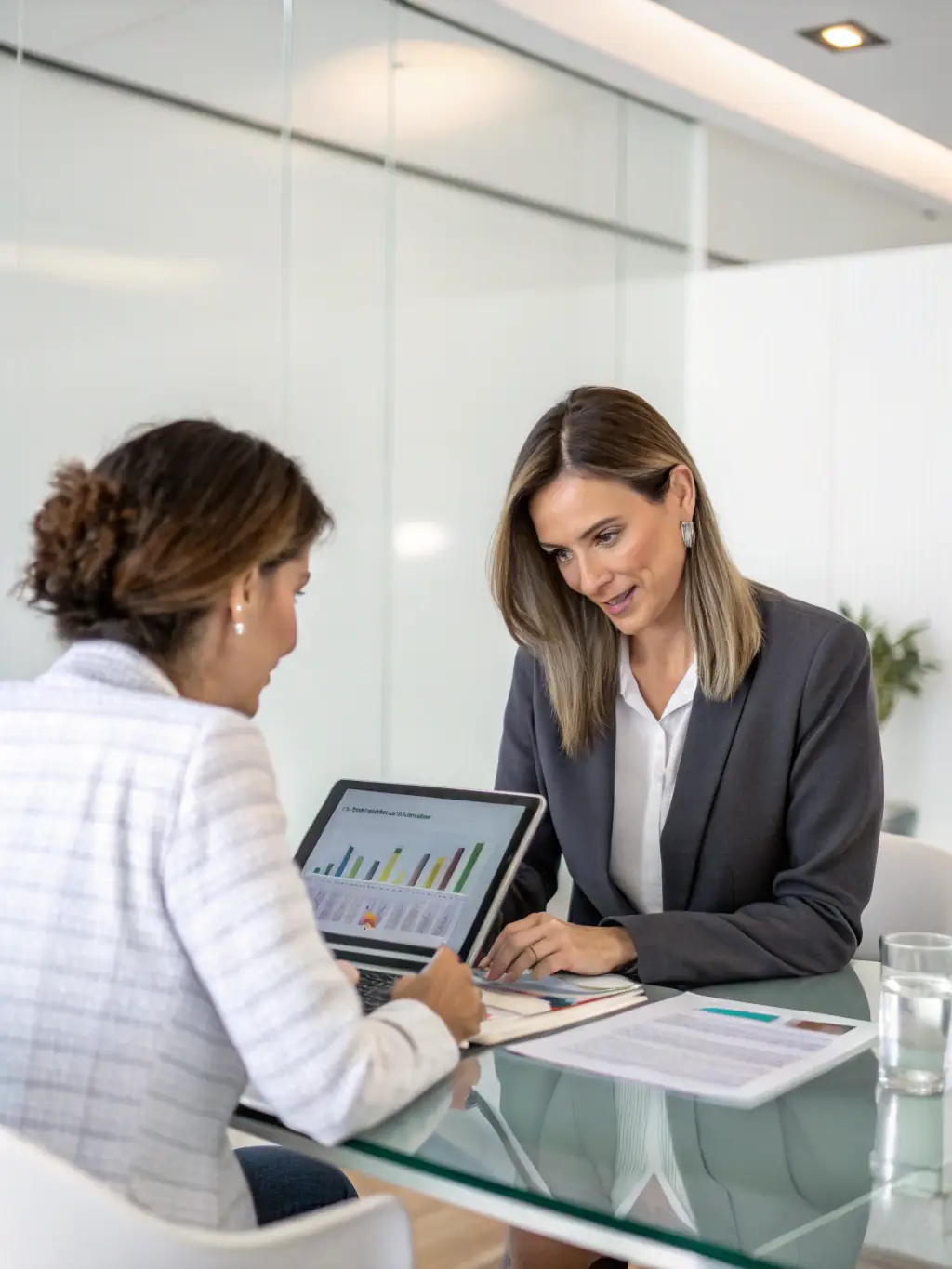 A coach and client engaged in a focused one-on-one session, discussing strategies, representing the One-to-One Coaching.